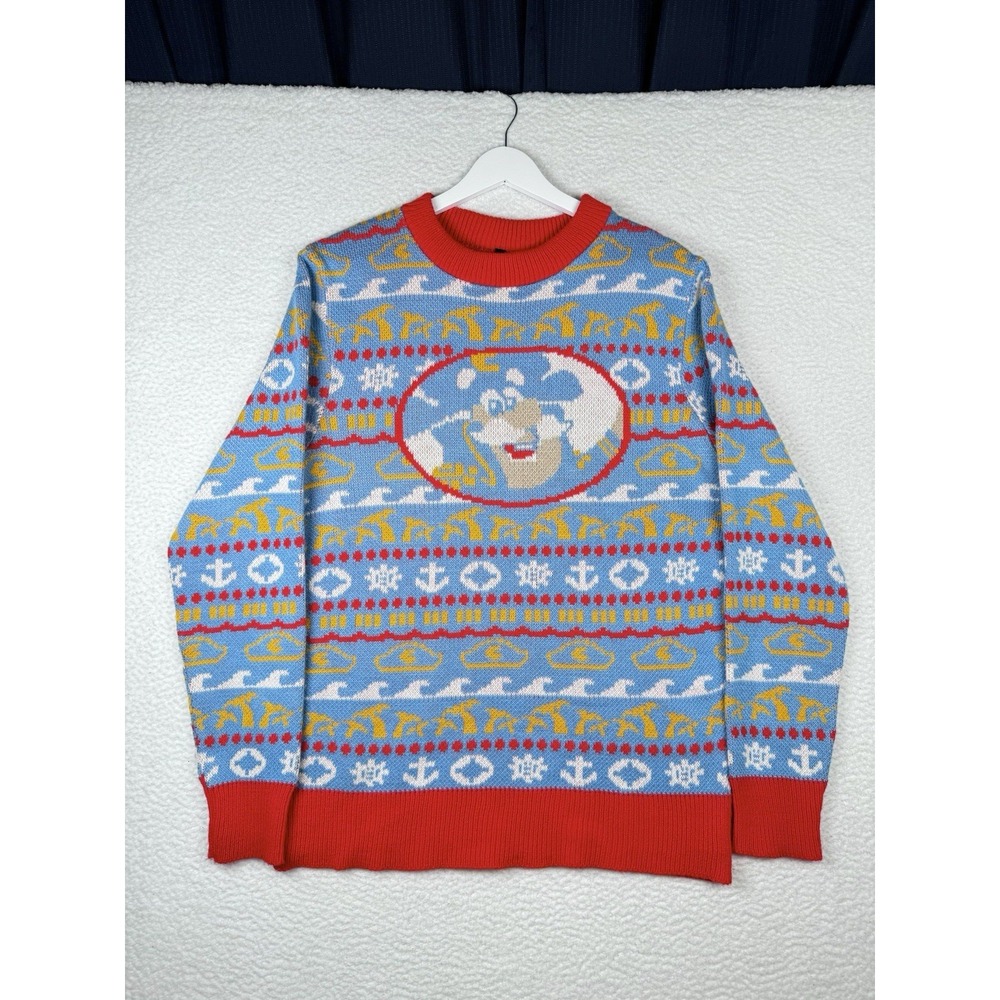 Vintage Captain Crunch Colorful Red Blue Sweater - Men's Medium - Made in USA